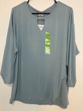 RBX Men's Long-Sleeve Notch Neck Shirt - Light Blue